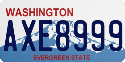WA license plate AXE8999