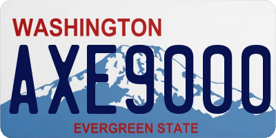 WA license plate AXE9000