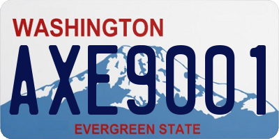 WA license plate AXE9001