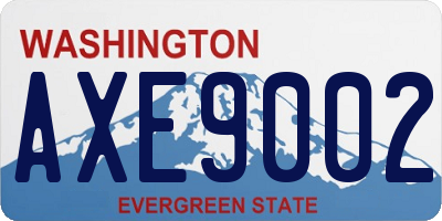 WA license plate AXE9002