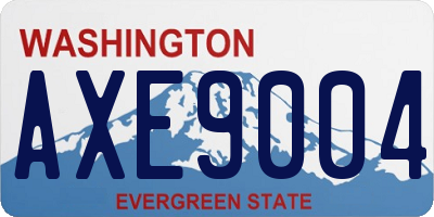 WA license plate AXE9004