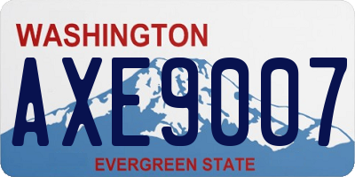 WA license plate AXE9007