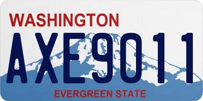 WA license plate AXE9011