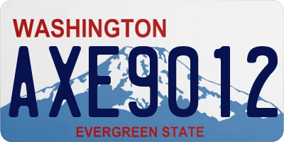 WA license plate AXE9012