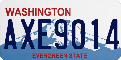 WA license plate AXE9014