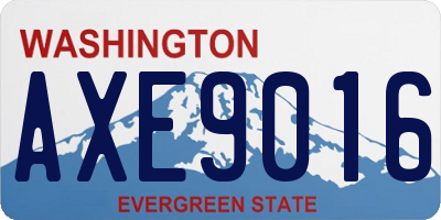 WA license plate AXE9016