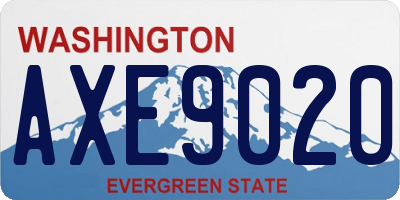 WA license plate AXE9020
