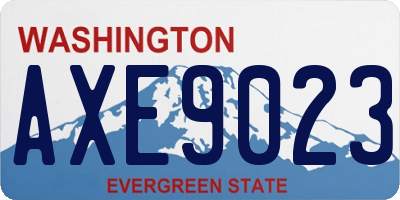 WA license plate AXE9023