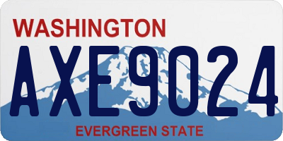 WA license plate AXE9024