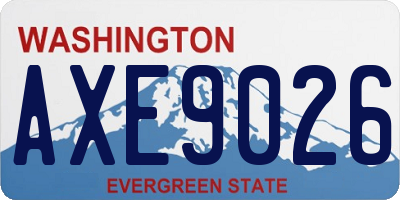 WA license plate AXE9026