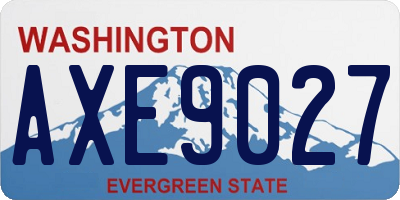 WA license plate AXE9027