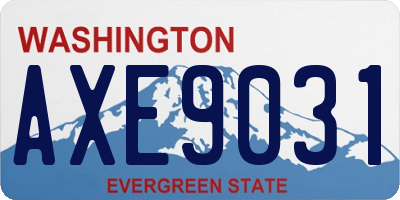 WA license plate AXE9031