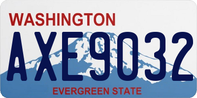 WA license plate AXE9032