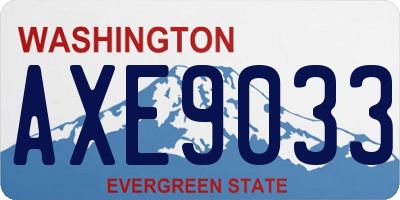 WA license plate AXE9033