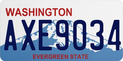 WA license plate AXE9034