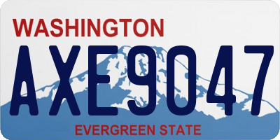 WA license plate AXE9047