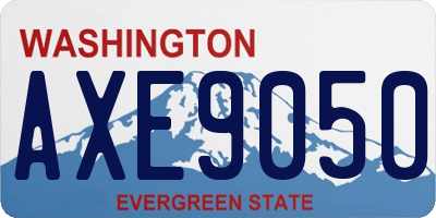 WA license plate AXE9050