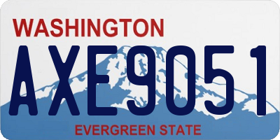 WA license plate AXE9051