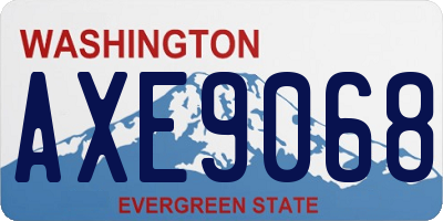 WA license plate AXE9068