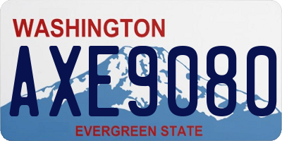 WA license plate AXE9080