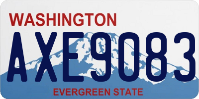 WA license plate AXE9083