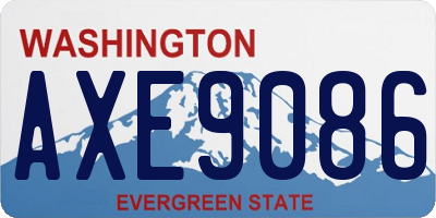 WA license plate AXE9086