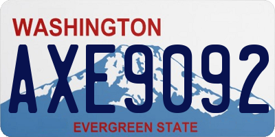 WA license plate AXE9092