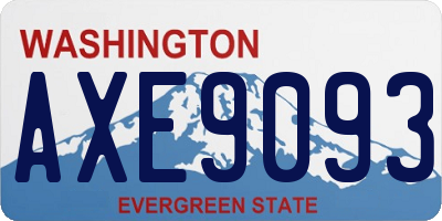 WA license plate AXE9093