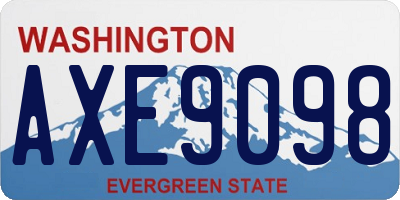 WA license plate AXE9098