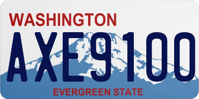 WA license plate AXE9100
