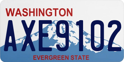 WA license plate AXE9102