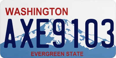 WA license plate AXE9103