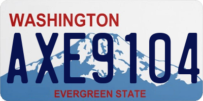 WA license plate AXE9104