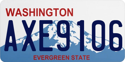 WA license plate AXE9106