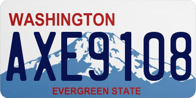 WA license plate AXE9108