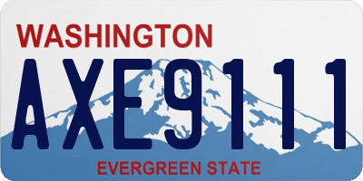 WA license plate AXE9111