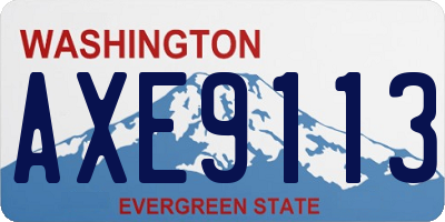 WA license plate AXE9113