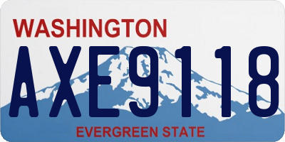WA license plate AXE9118