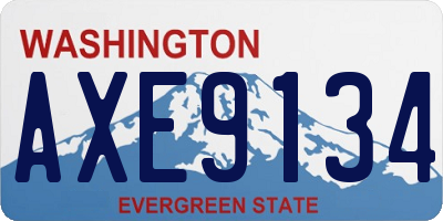 WA license plate AXE9134