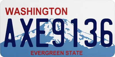 WA license plate AXE9136