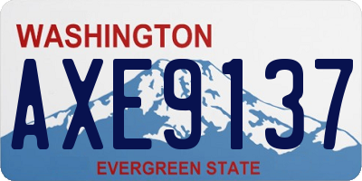 WA license plate AXE9137