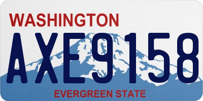 WA license plate AXE9158
