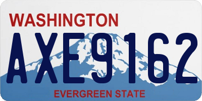 WA license plate AXE9162