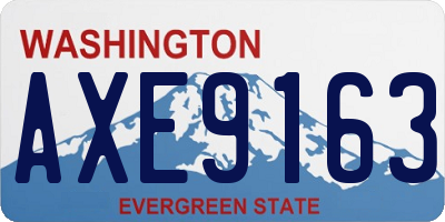 WA license plate AXE9163