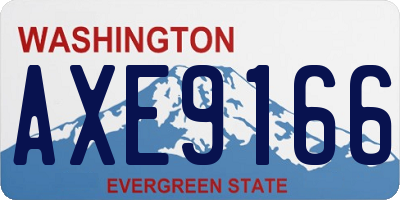 WA license plate AXE9166