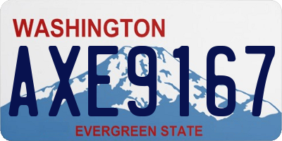 WA license plate AXE9167