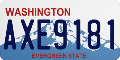WA license plate AXE9181