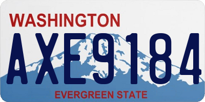 WA license plate AXE9184