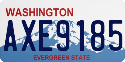 WA license plate AXE9185