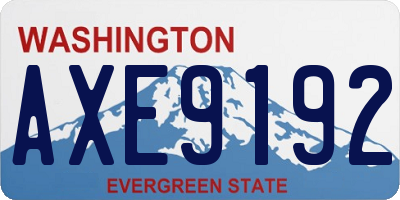 WA license plate AXE9192
